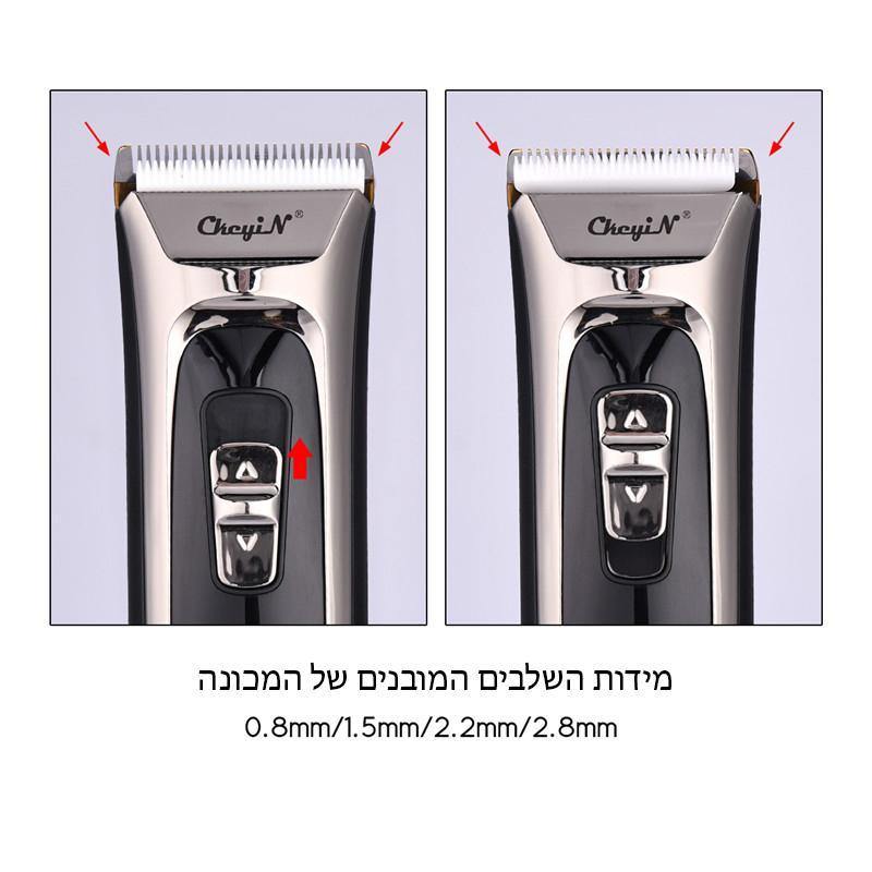 מכונת תספורת מקצועית עם מסך לד שמציג מספרי הדירוג וחיי סוללה בזמן אמת - SiliCoverstore