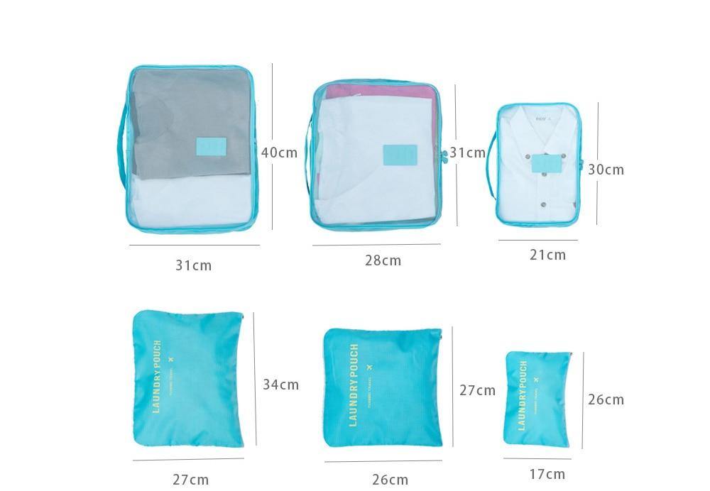 מארז של 6 אירגוניות מעוצבות בגדלים שונים לחופשות וטיולים - SiliCoverstore