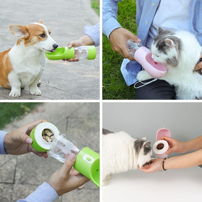בקבוק קערת מים ניידת לכלב + מיכל אוכל - מושלם לטיולים - Smart Shop IL