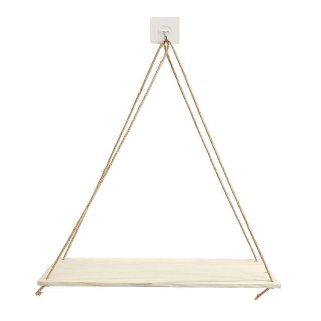 מדף עץ מיוחד עם מתלה בסגנון מקרמה - Smart Shop IL