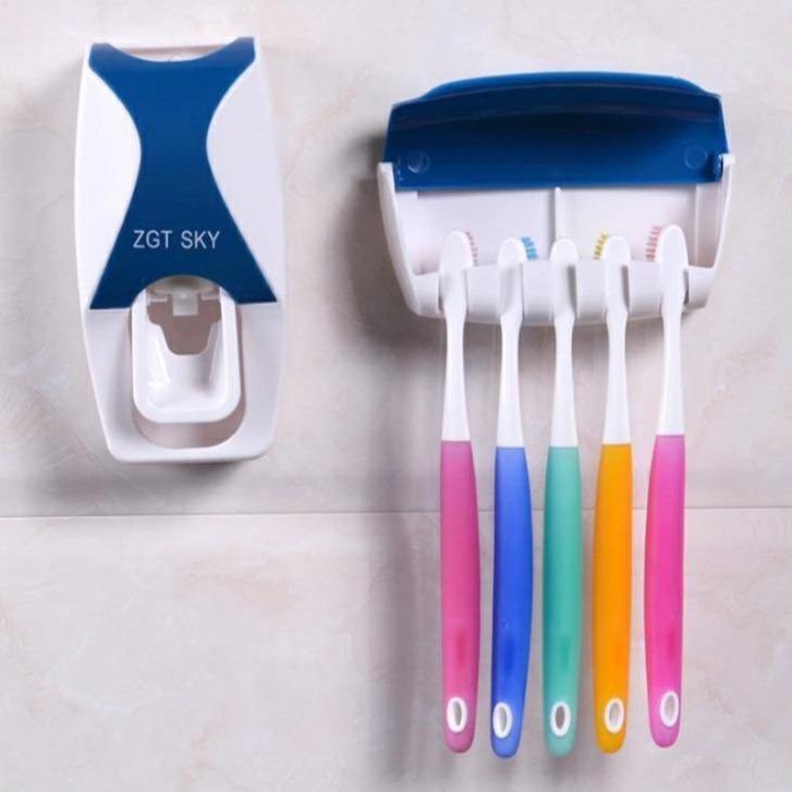 סקוויזר אוטומטי למברשת שיניים+מחזיק 5 מברשות שיניים משפחתי - Smart Shop IL
