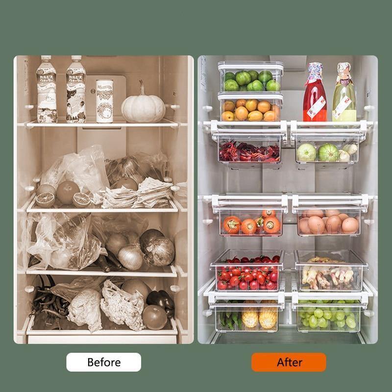 תאי אחסון מחולקים למקרר לשמירה על סדר וארגון - Smart Shop IL