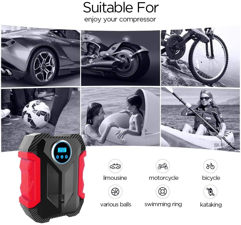 קומפרסור מקצועי לרכב עם צג לד לחיווי עוצמת דחיסת האוויר - Smart Shop IL